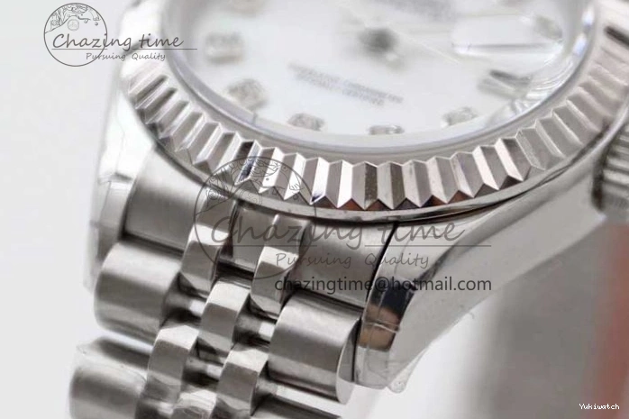 Dial SS 1:1 Diamonds 28 Silver Markers DateJust Bracelet 904L Edition Lady Best on NH05 Steel TWF President 0206